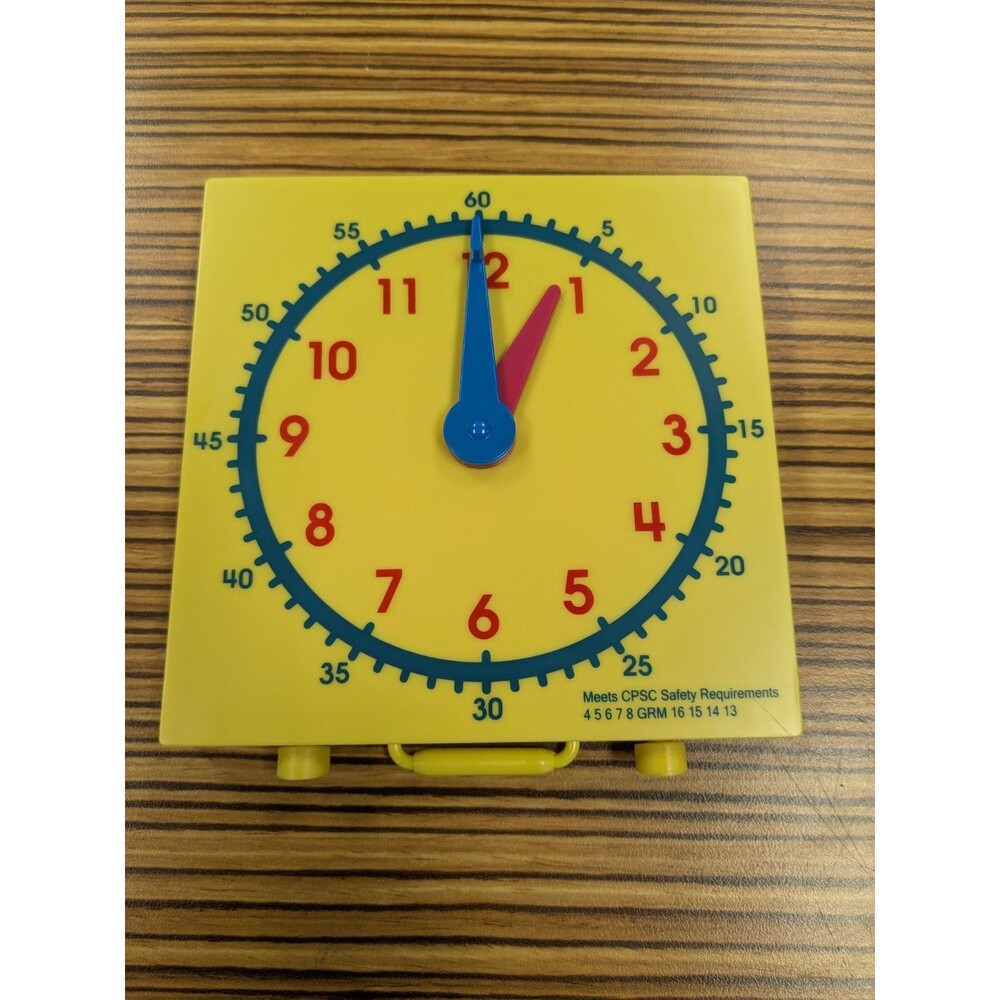 NEW Yellow Student Clock Teaching Tool for Homeschool Original Box Brand New